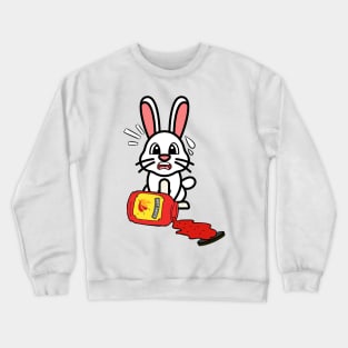 Cute Bunny Spills Hot Sauce Tabasco Crewneck Sweatshirt